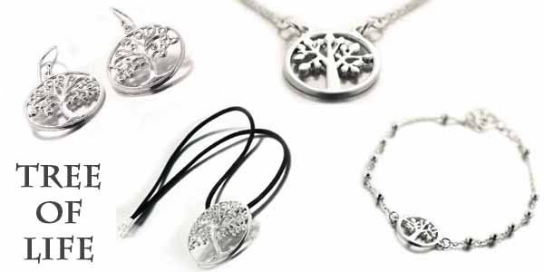 Colliers, bracelets et boucles d'oreilles arbre de vie en argent Colliers, bracelets et boucles d'oreilles arbre de vie en argent